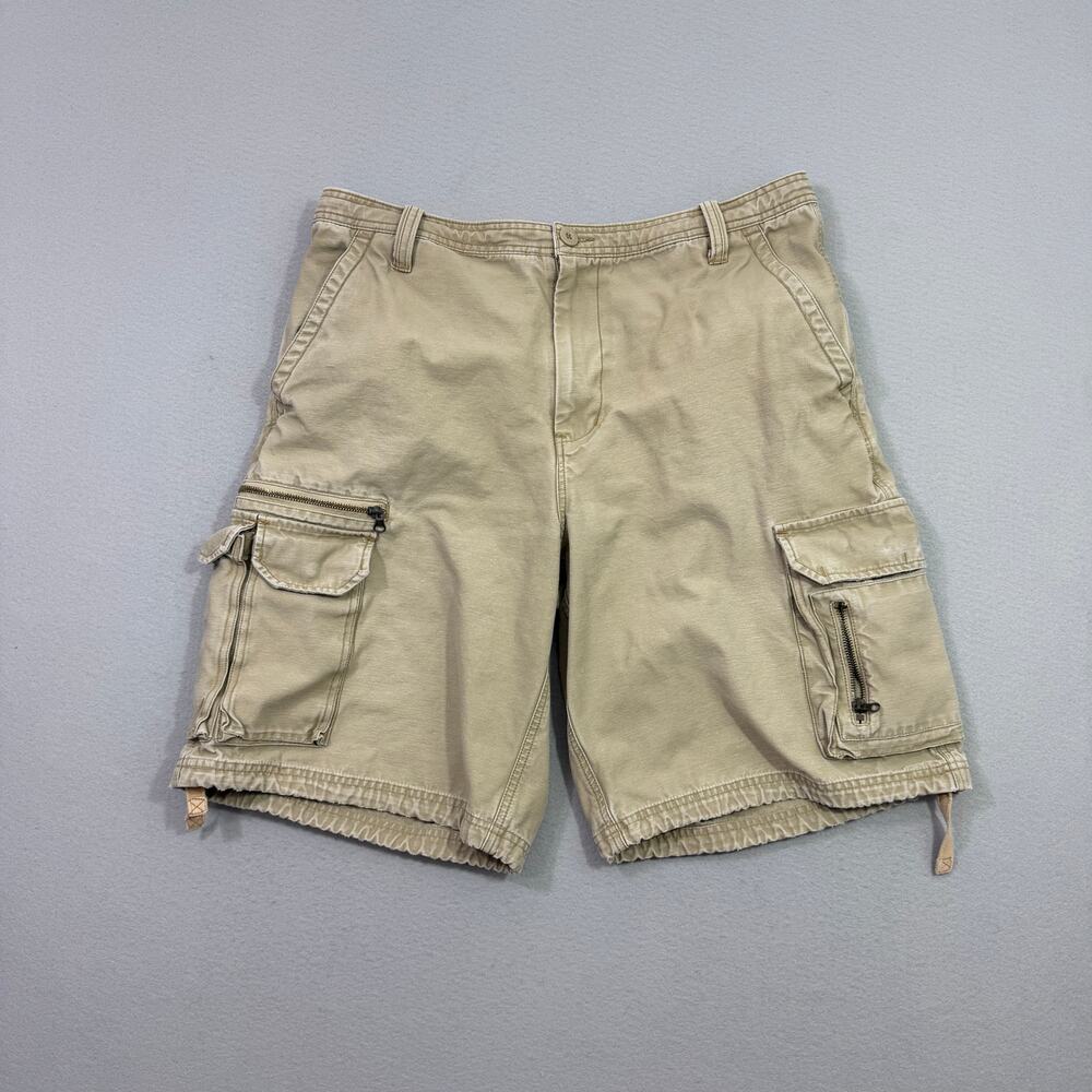 Vintage Aeropostale Cargo Shorts Men's 38 Tan 11" Inseam Baggy Military Surfer
